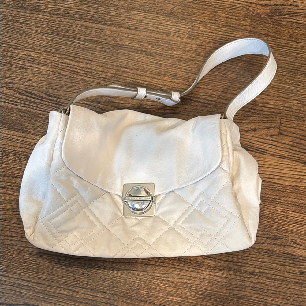 Marc By Marc Jacobs Cream Quilted Leather Shoulder Bag